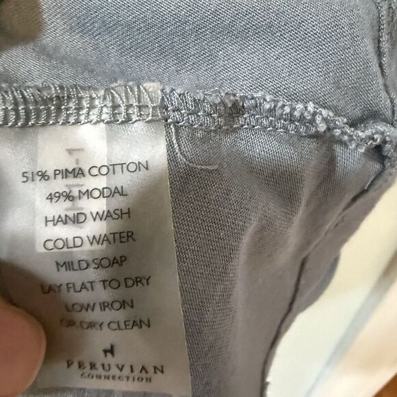 Peruvian Connection Top Womens Large Pima Cotton Tunic Flowy Relaxed - Picture 7 of 10